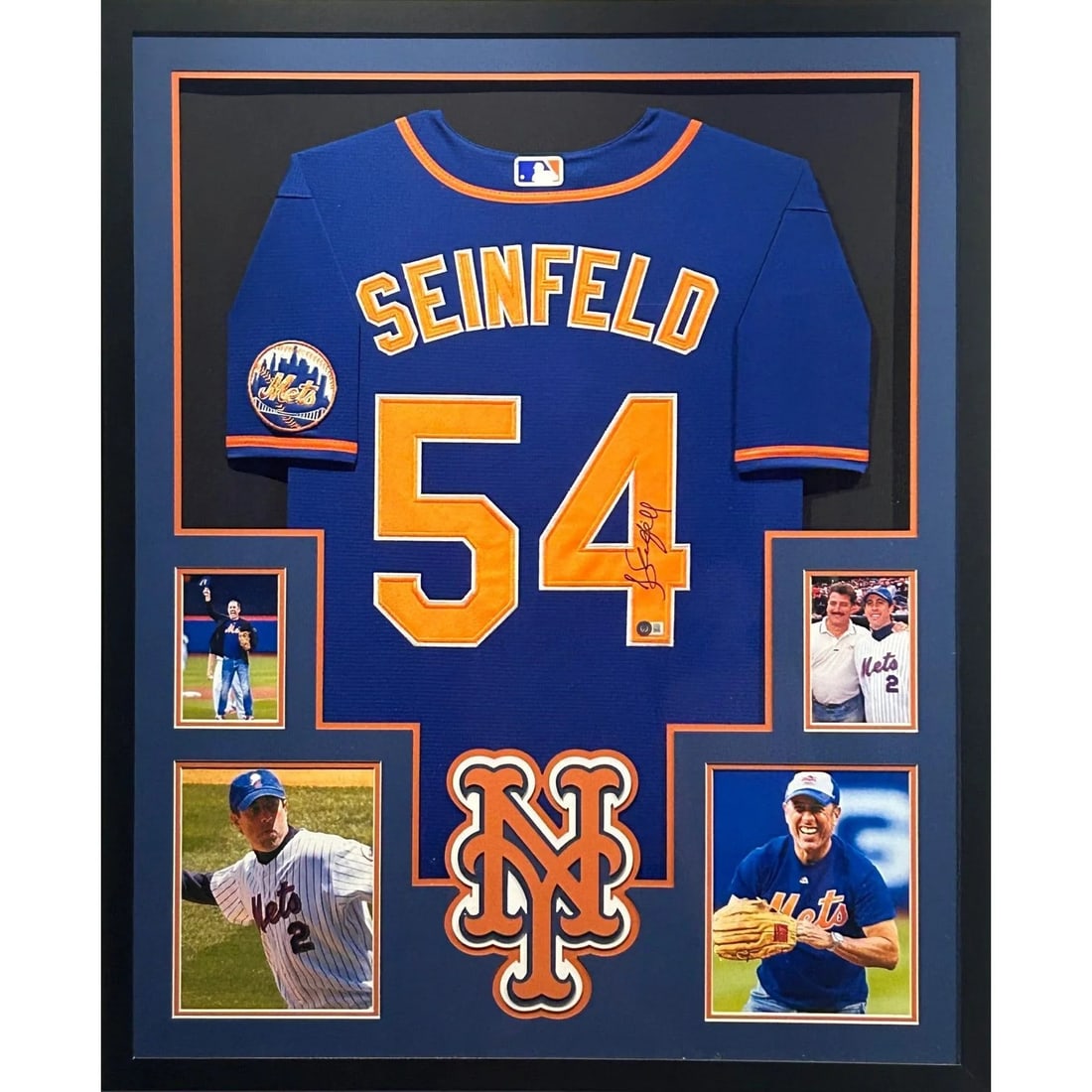 Framed Jerry Seinfeld Signed Mets Jersey Beckett Authenticated: Framed Jerry Seinfeld Signed Mets Jersey Beckett Authenticated Celebrate your love for both comedy and baseball with this authentic Jerry Seinfeld autographed New York Mets jersey. This meticulously f