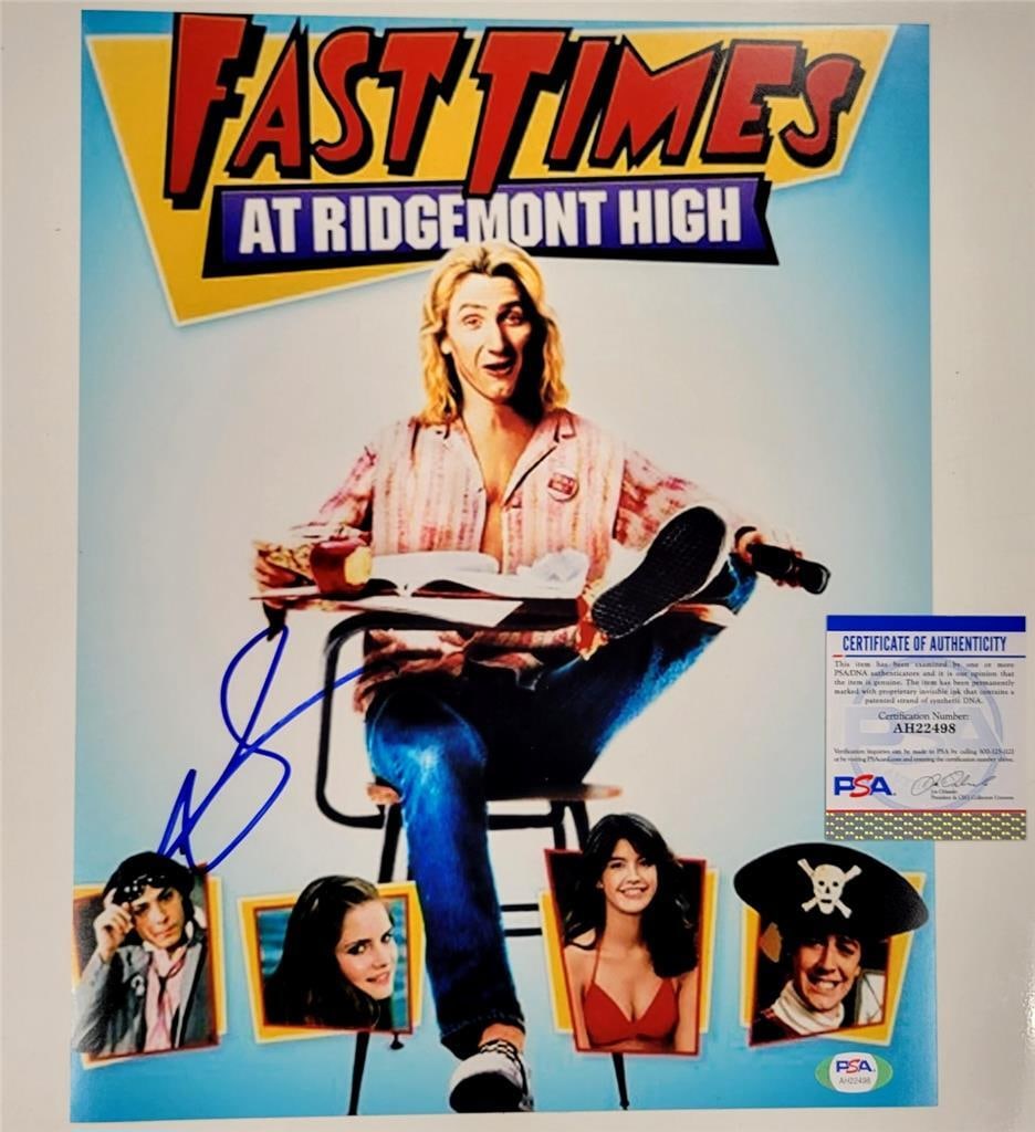 Sean Penn Autographed 11x14 Fast Times at Ridgemont High Photo PSA/DNA: Sean Penn Autographed 11x14 Fast Times at Ridgemont High Photo PSA/DNA This is an original 11x14 photograph from the classic film 'Fast Times at Ridgemont High,' personally signed by Sean Penn. The au