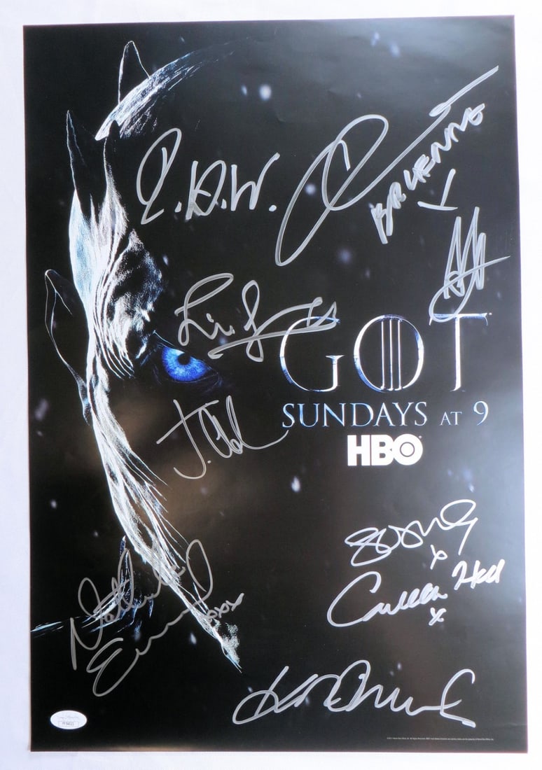 Game of Thrones Poster Signed by 9 Cast Members JSA Authenticated (1 of 3)