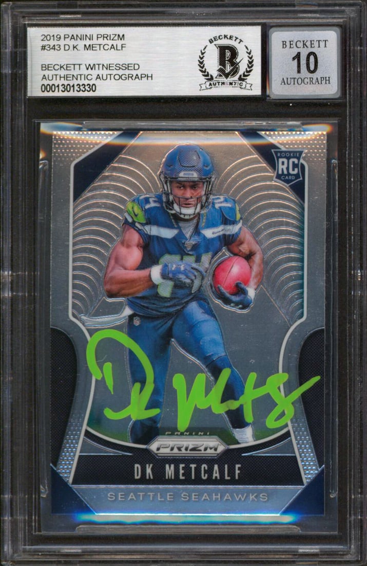 DK Metcalf Signed 2019 Panini Prizm #343 Rookie Card Gem Mint 10 BAS (1 of 2)