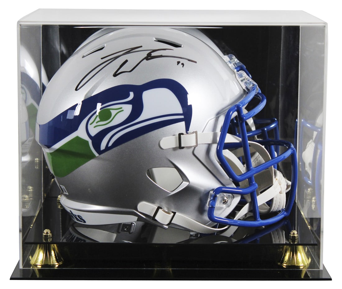 Leonard Williams autographed Seahawks throwback full size Speed replica helmet BAS (1 of 4)