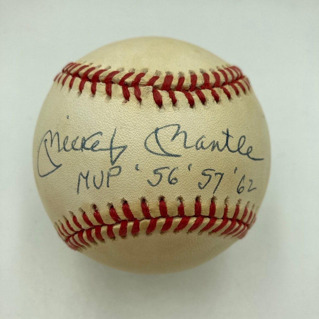 Signed Mickey Mantle MVP Inscribed American League Baseball PSA (1 of 6)