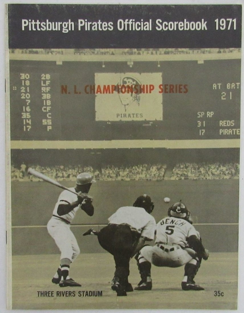 1971 NLCS Baseball Program Pittsburgh Pirates vs Reds (1 of 5)