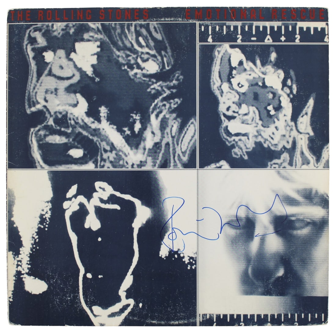 Beckett Certified Ronnie Wood Signed Emotional Rescue Album Cover (1 of 7)