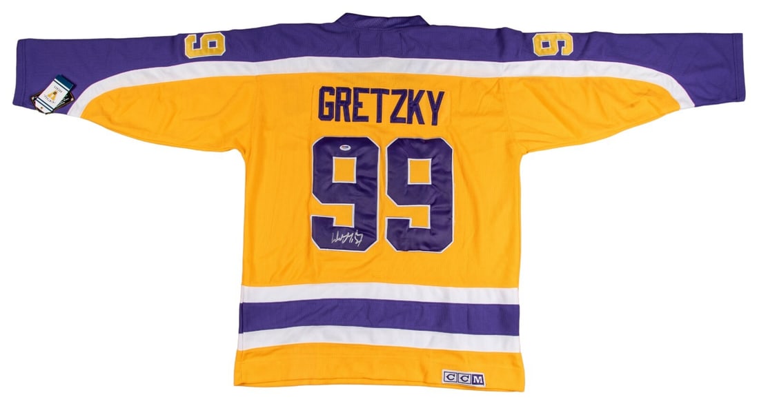 Wayne Gretzky Signed Los Angeles Kings CCM Jersey PSA Authenticated: Wayne Gretzky Signed Los Angeles Kings CCM Jersey PSA Authenticated Relive the legacy of hockey legend Wayne Gretzky with this authentic Los Angeles Kings CCM throwback jersey, personally signed by "T