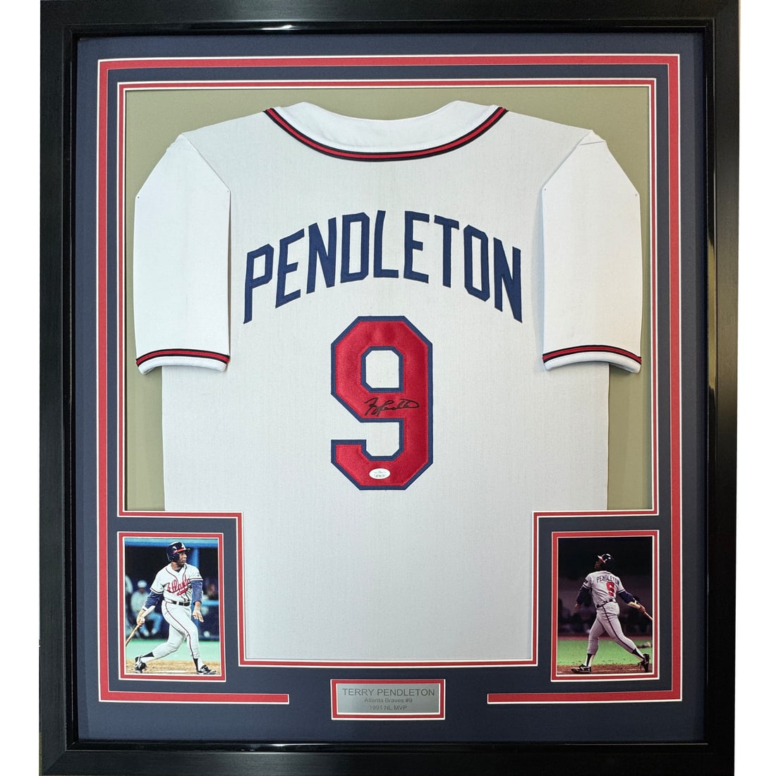 Framed Terry Pendleton Signed Atlanta Braves Jersey with JSA COA (1 of 2)