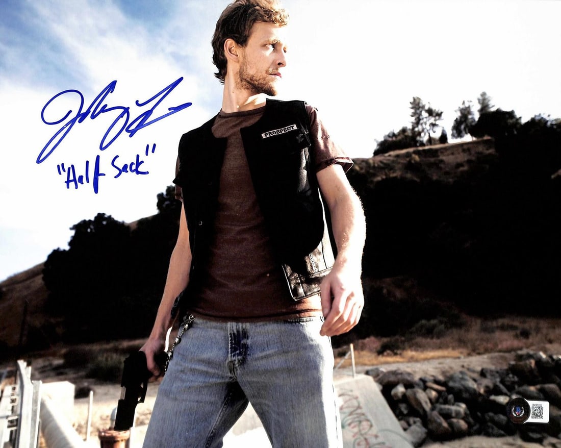 Beckett Authenticated Johnny Lewis Half Sack 11x14 Sons of Anarchy Photo: Beckett Authenticated Johnny Lewis Half Sack 11x14 Sons of Anarchy Photo This is an 11x14 photograph signed by actor Johnny Lewis, who portrayed Kip 'Half Sack' Epps in Season 1 of the FX television s