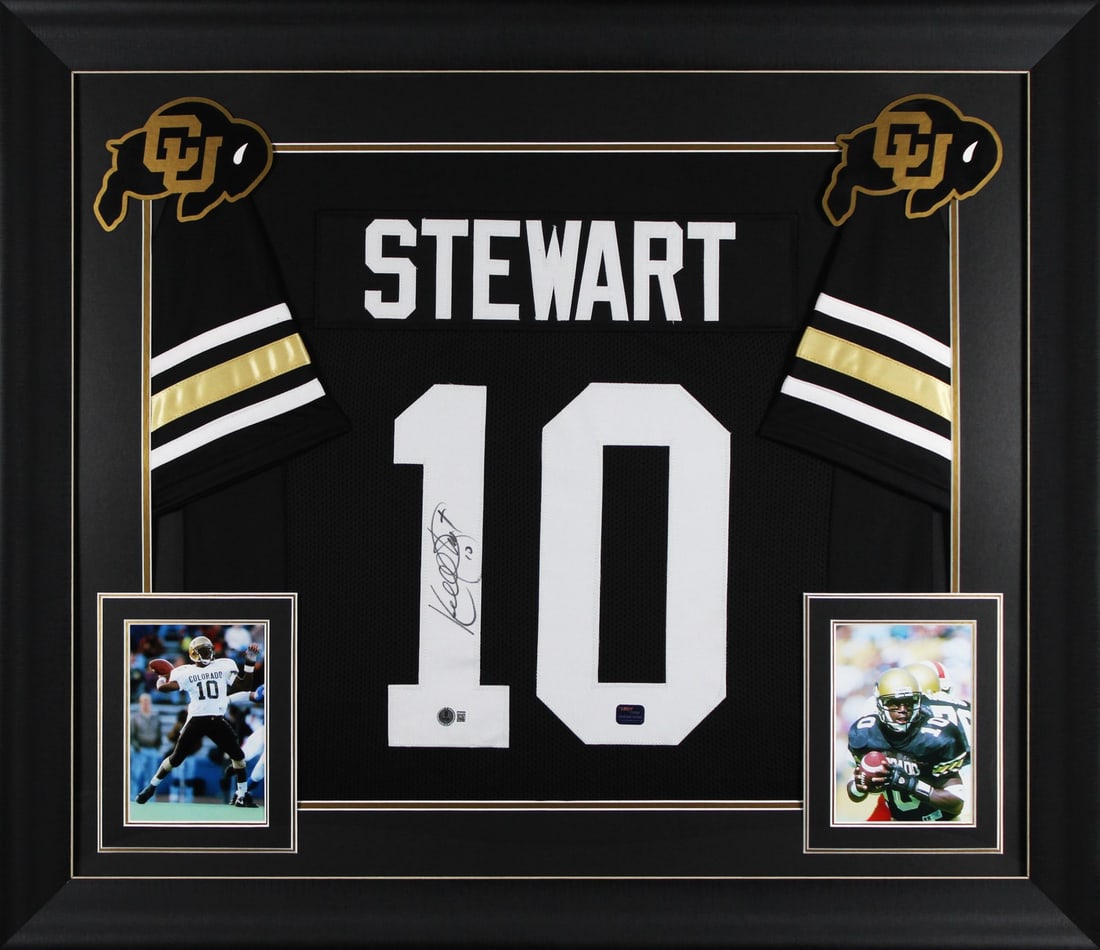 Kordell Stewart Signed Colorado Buffaloes Black Jersey BAS Authenticated Framed (1 of 2)