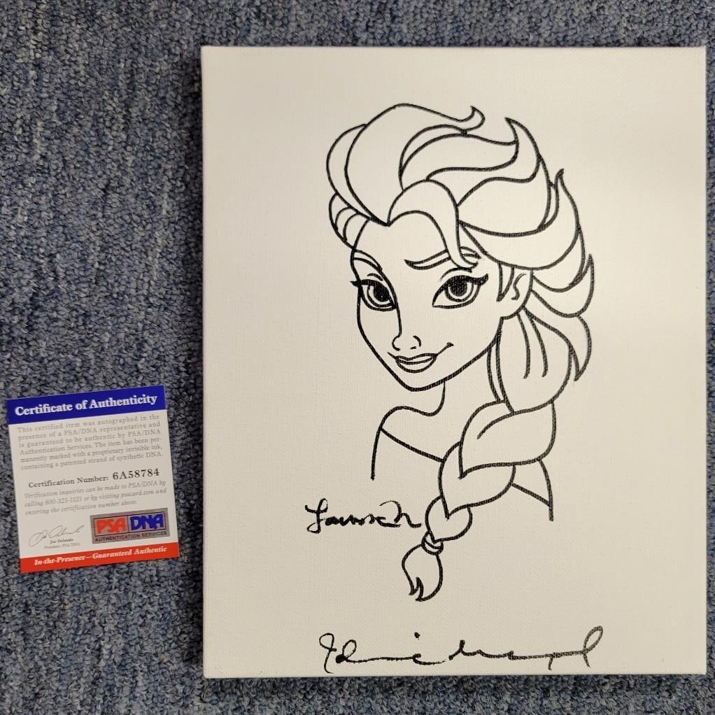 Idina Menzel Signed Elsa Frozen 8x10 Sketch Beckett Authenticated: Idina Menzel Signed Elsa Frozen 8x10 Sketch Beckett Authenticated This is an original signed 8x10 photograph of Elsa from the movie Frozen, created by artist Marantz. The photograph features the autog