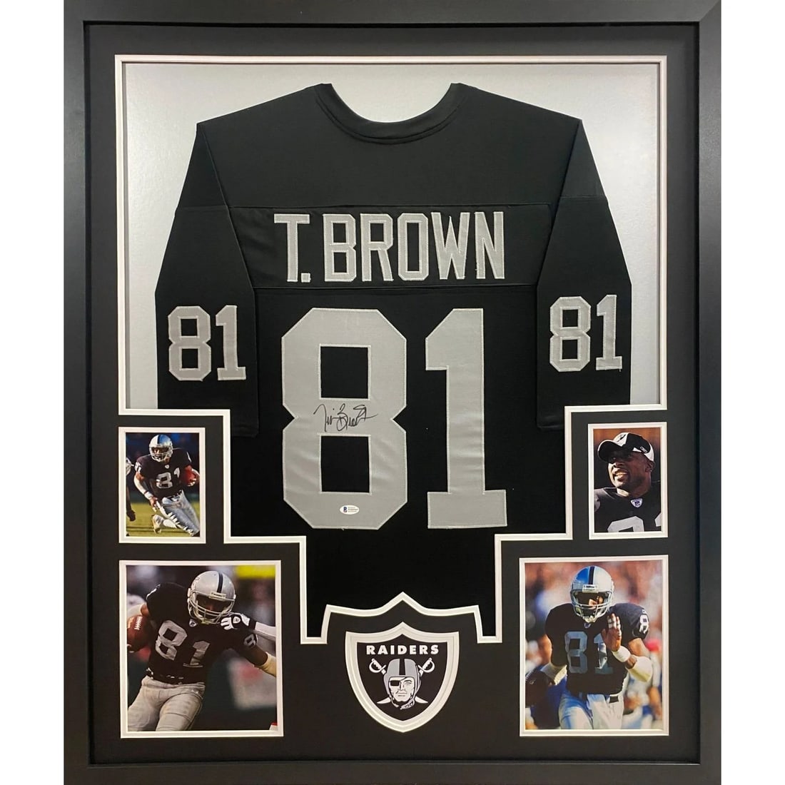 Tim Brown Autographed Framed Jersey Raiders Notre Dame Beckett Authenticated (1 of 3)