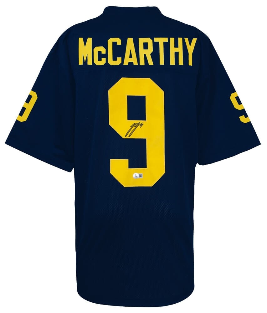 Navy Michigan Wolverines College Jersey Signed by J.J. McCarthy Beckett Authenticated (1 of 3)