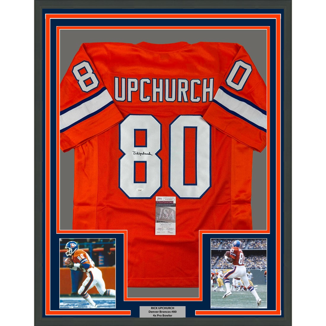 Rick Upchurch signed Denver Broncos jersey JSA framed (1 of 2)