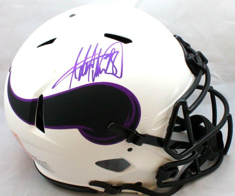 Minnesota Vikings helmet signed by Adrian Peterson Beckett authenticated (1 of 5)