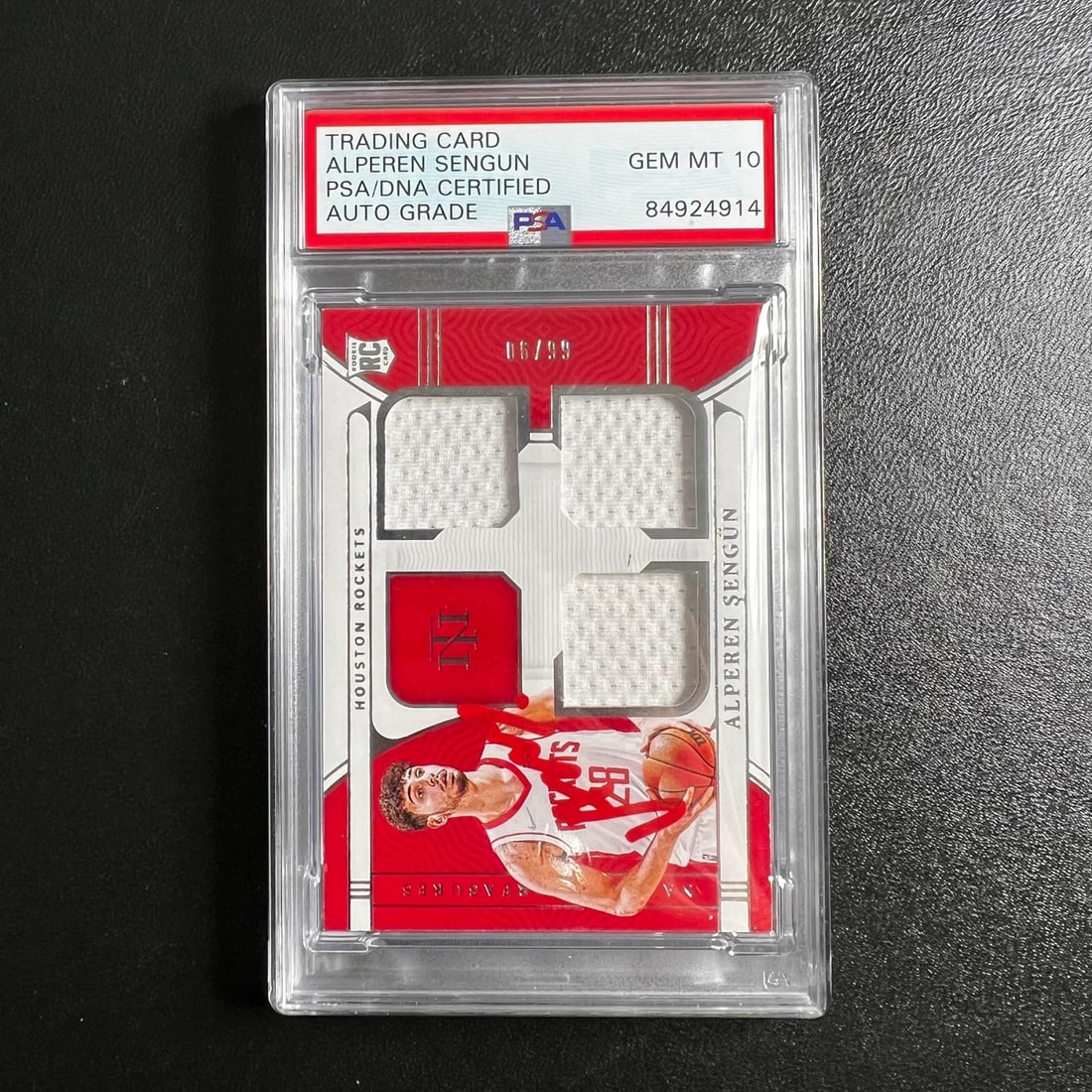 Alperen Sengun PSA slabbed rookie autograph card: Alperen Sengun PSA slabbed rookie autograph card This is a 2021-22 Panini National Treasures #RTM-ASP Alperen Sengun rookie card featuring an authentic autograph by Alperen Sengun of the Houston Rocke
