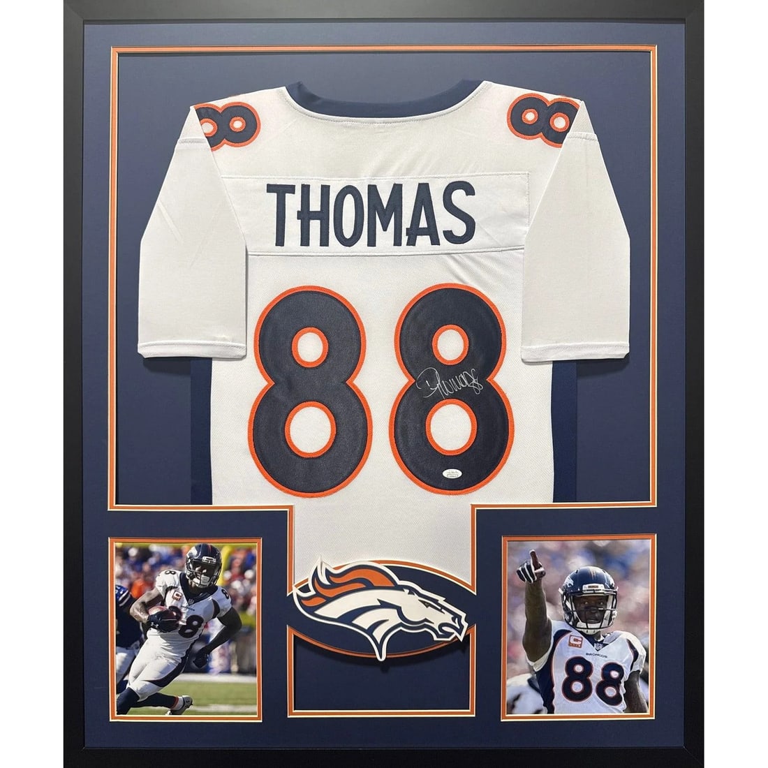 Framed Denver Broncos White Jersey Signed by Demaryius Thomas with JSA Authentication (1 of 2)