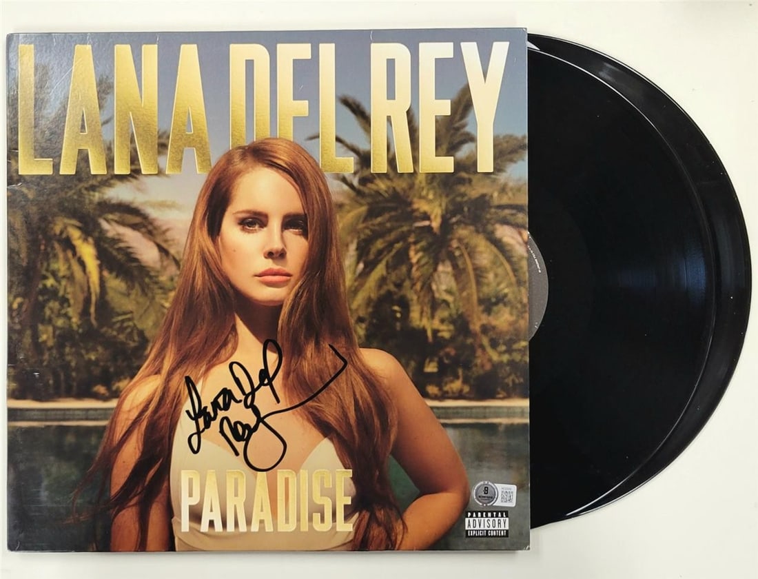 Lana Del Rey Paradise Album Signed Vinyl Cover Authenticated by Beckett (1 of 9)