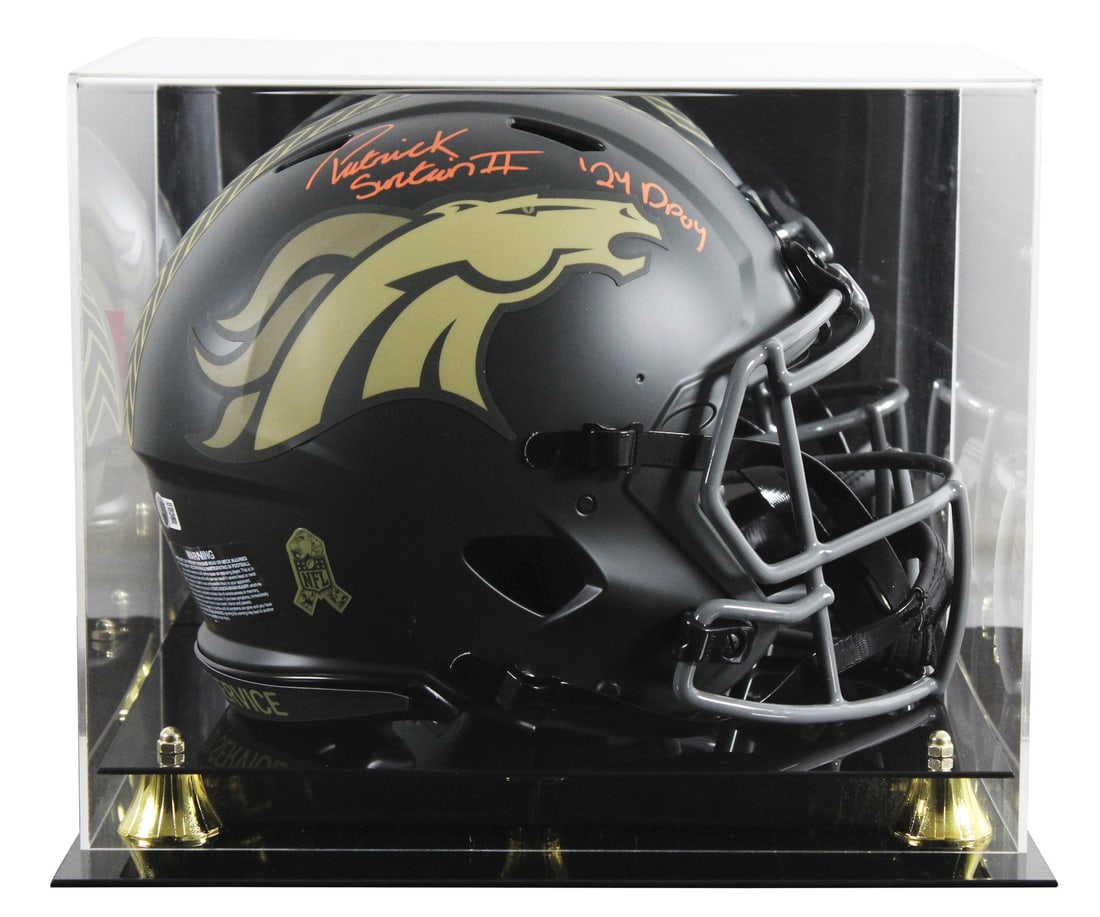 Patrick Surtain II signed Riddell STS IV Speed Proline helmet with case BAS: Patrick Surtain II signed Riddell STS IV Speed Proline helmet with case BAS Autographed alternate 2025 Salute to Service IV Riddell full size Speed Proline helmet with UV mirrored back acrylic display