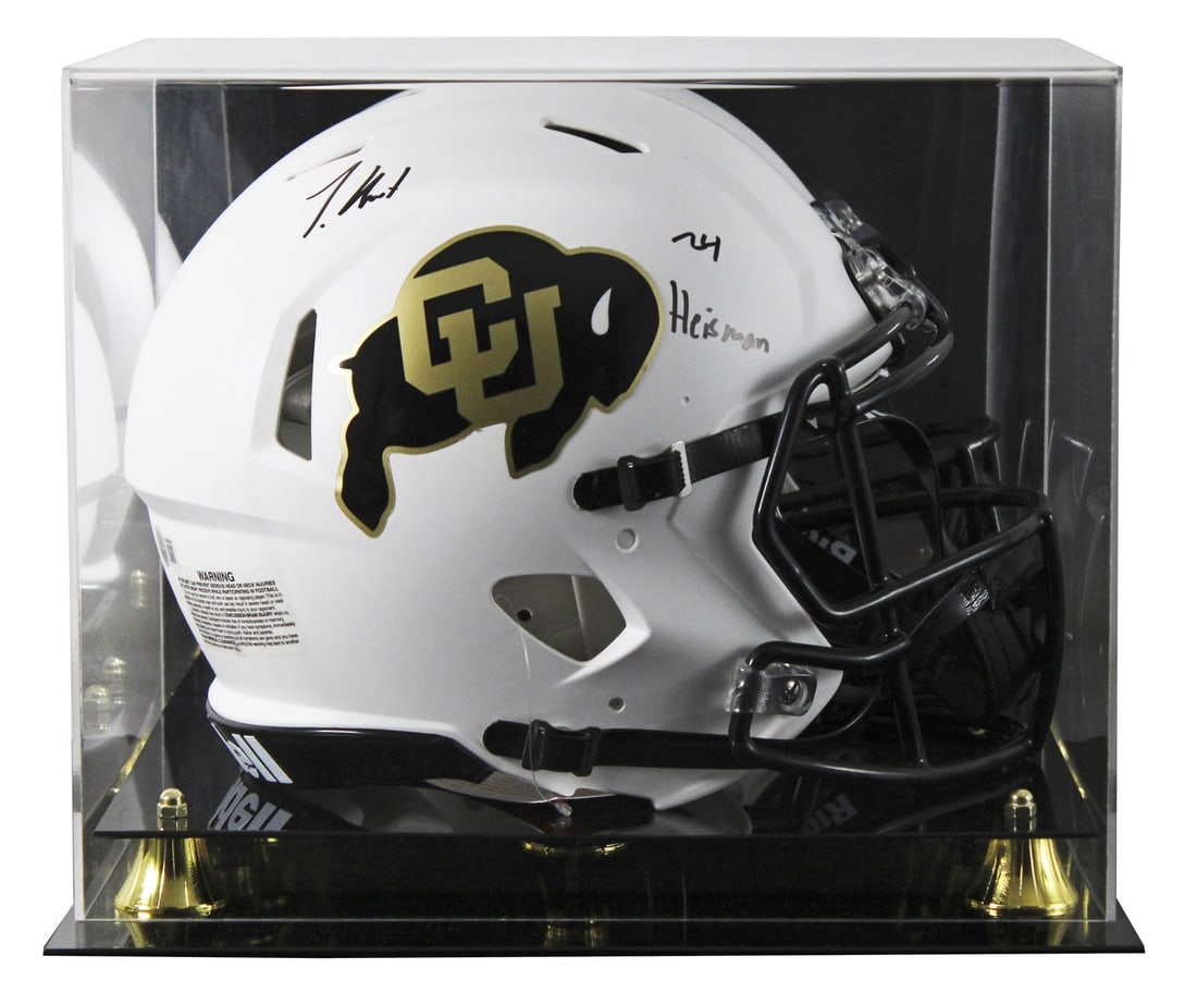 Travis Hunter Signed Colorado Helmet with 24 Heisman Inscription BAS Authenticated (1 of 4)