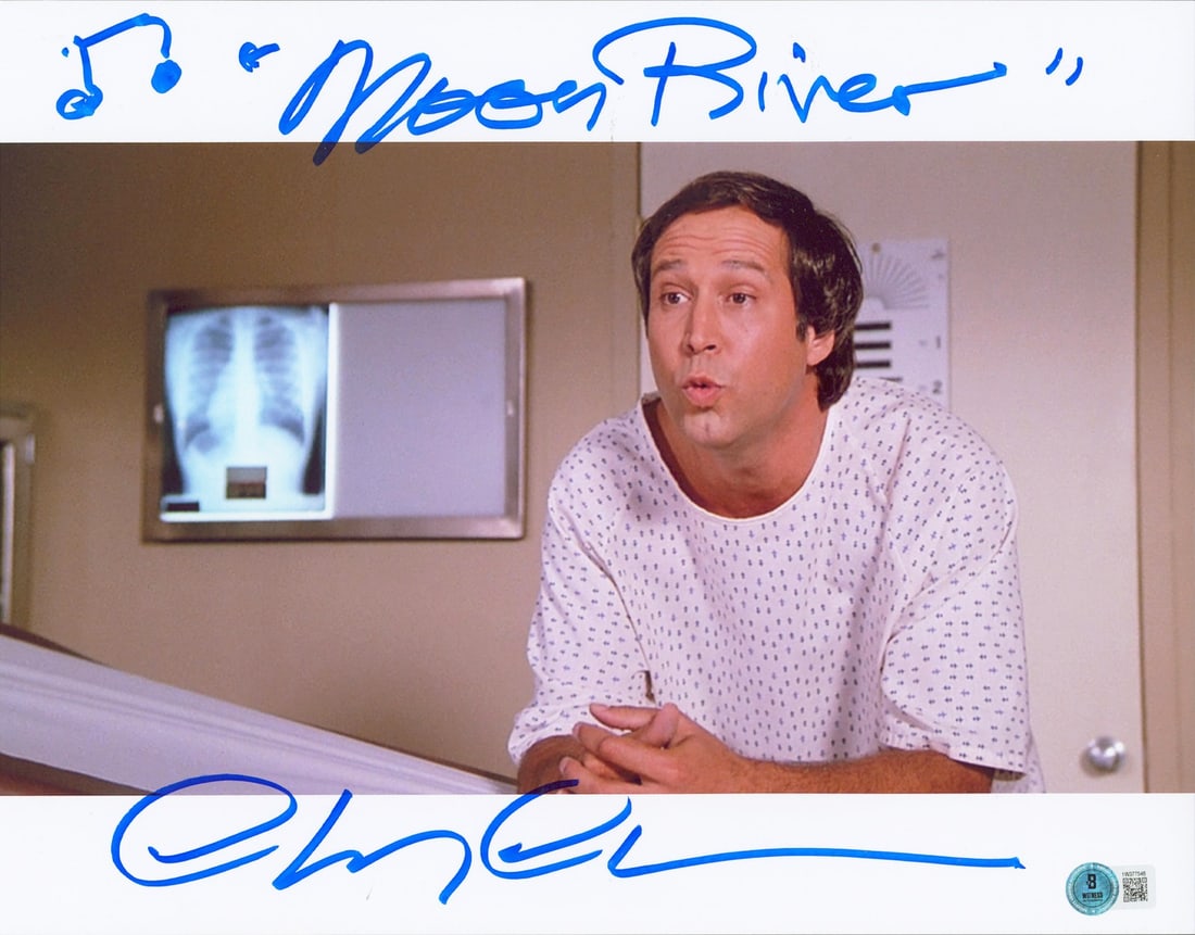 Beckett Witnessed Chevy Chase Signed Fletch 11x14 Photo Moon River: Beckett Witnessed Chevy Chase Signed Fletch 11x14 Photo Moon River This 11x14 photograph from the film Fletch features the inscription "Moon River" and has been personally signed by Chevy Chase. The a
