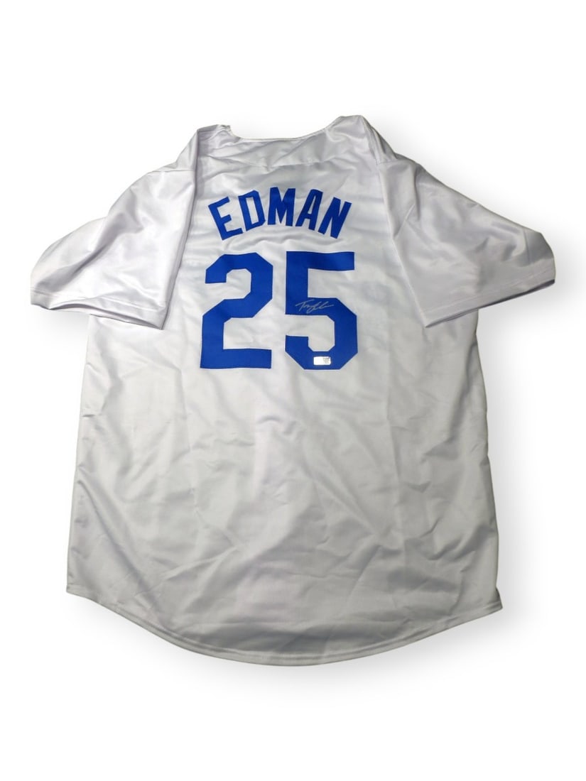 Tommy Edman Signed Dodgers Home Jersey XL Tristar Authenticated: Tommy Edman Signed Dodgers Home Jersey XL Tristar Authenticated This is an original autographed jersey of Tommy Edman, a notable player in Major League Baseball. The jersey is a home white replica of 