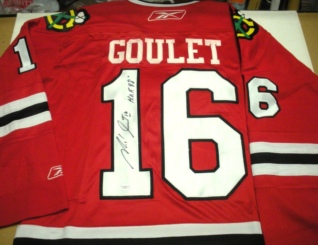 Chicago Blackhawks Reebok jersey signed by Michel Goulet JSA COA (1 of 2)
