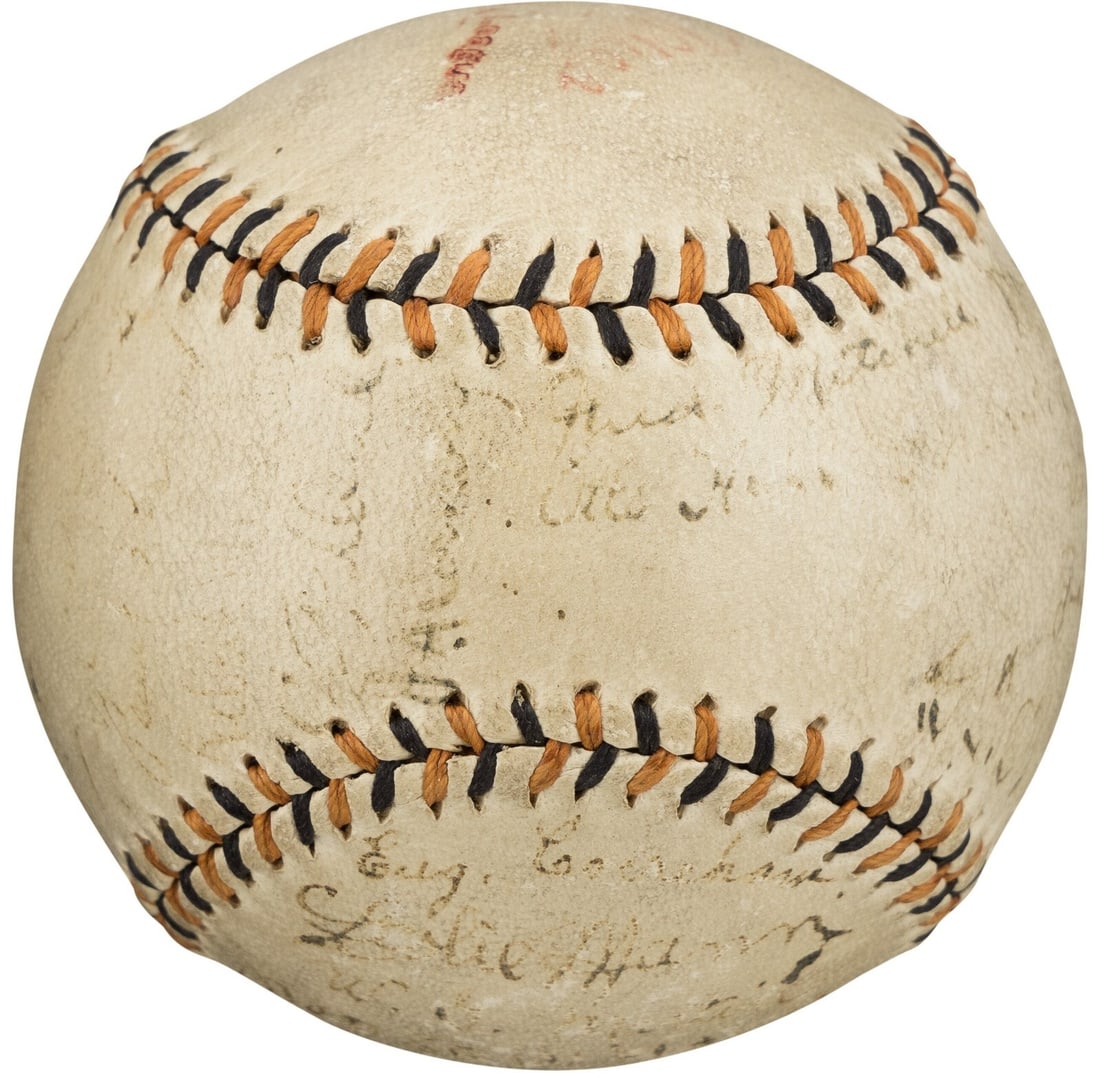 1914 Boston Braves Team Signed Baseball PSA DNA 22 Signatures (1 of 8)