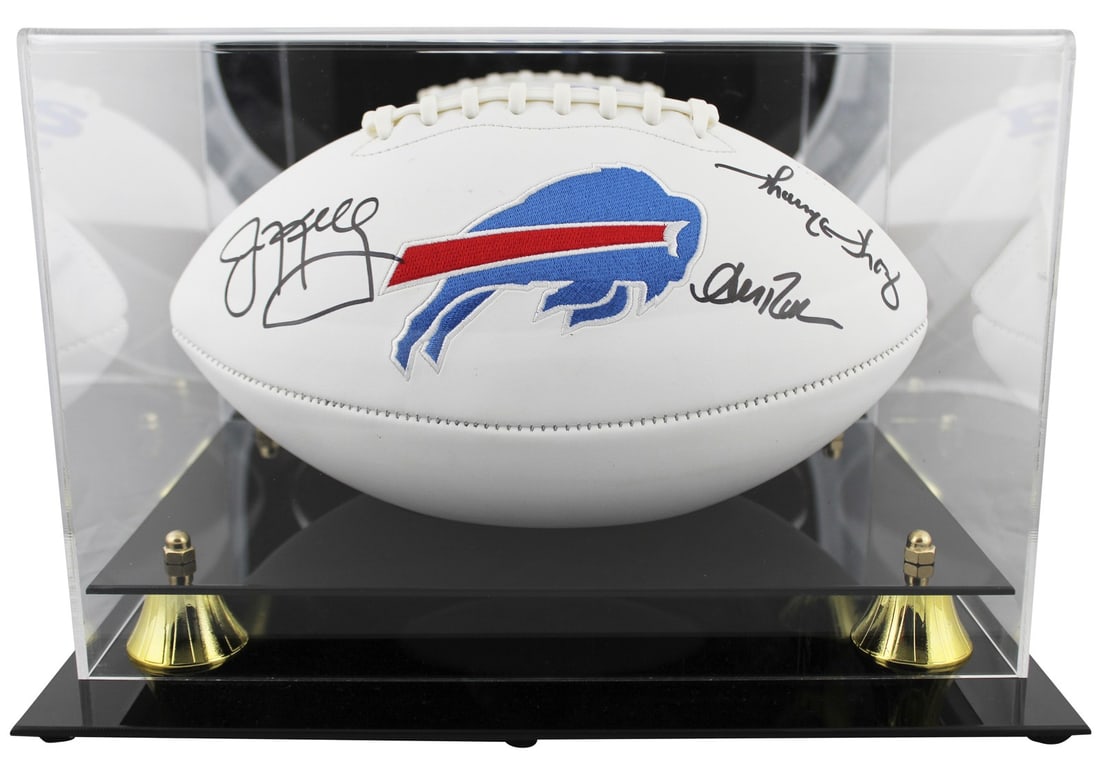 Buffalo Bills White Panel Logo Football Case BAS Witnessed Reed Kelly Thomas (1 of 4)