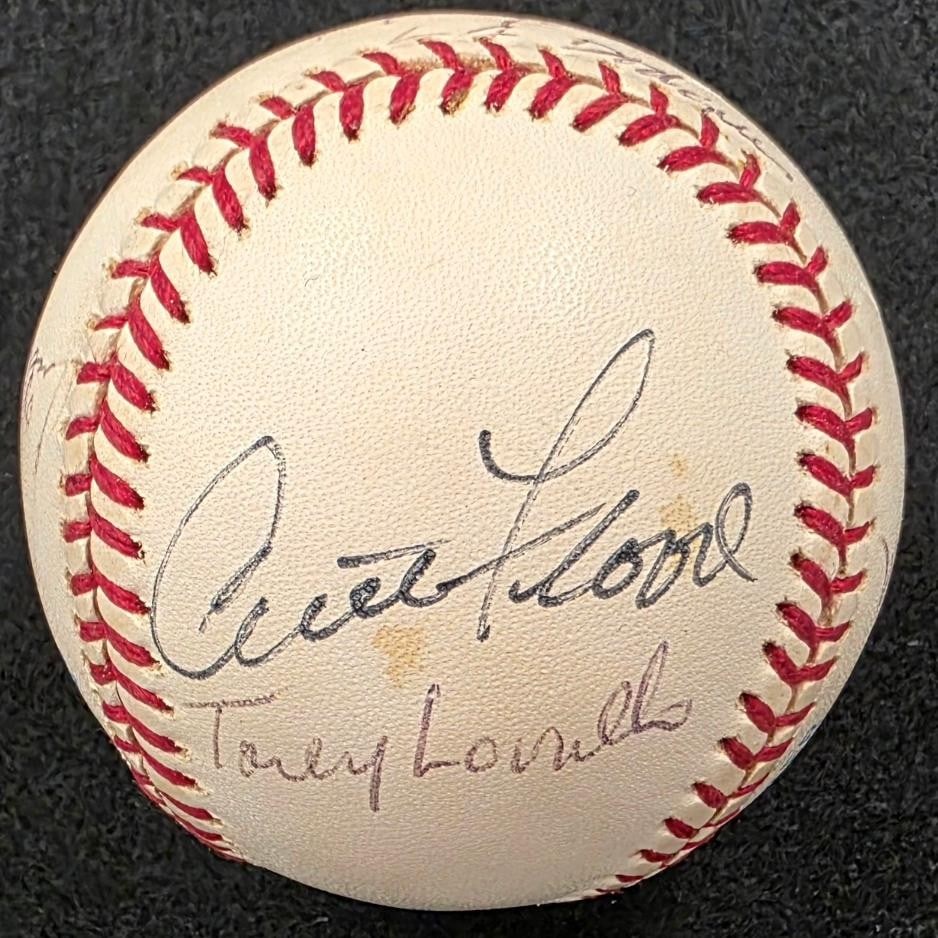 Baseball with 6 Signatures JSA Bob Gibson Curt Flood Dick Allen (1 of 7)