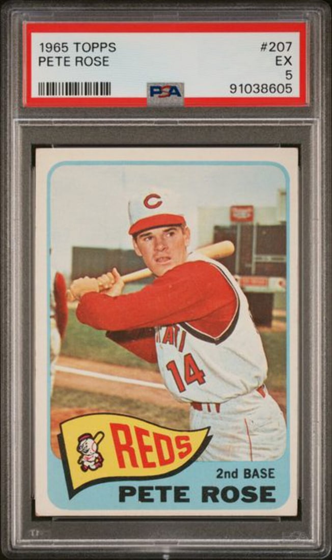 PSA 5 Excellent 1965 Topps Pete Rose #207 Baseball Card (1 of 2)