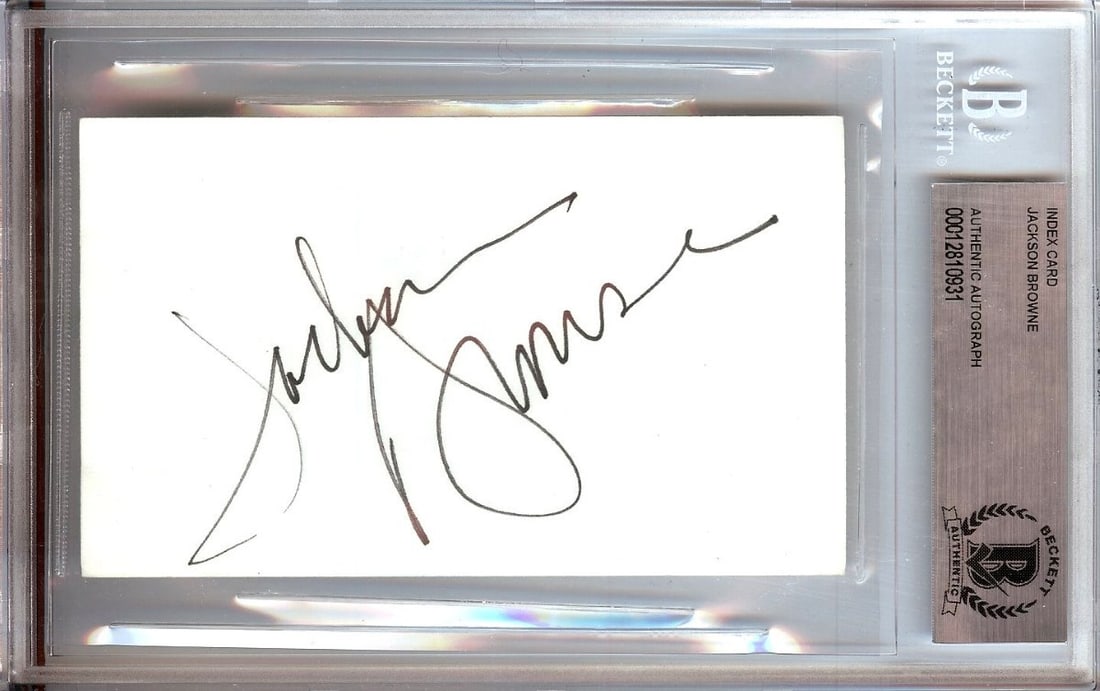 Jackson Browne Autographed 3X5 Index Card Beckett Certified (1 of 1)