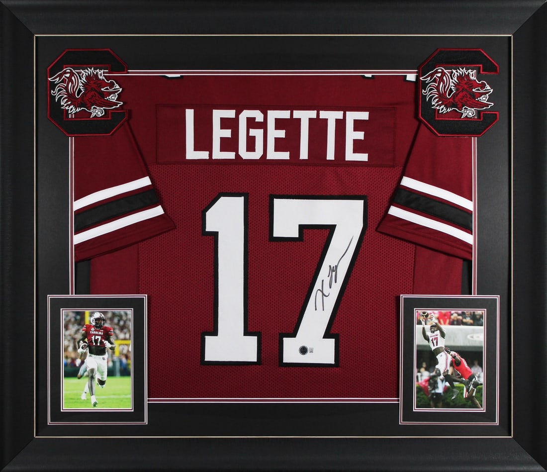 Xavier Legette Signed South Carolina Gamecocks Maroon Framed Jersey BAS Authenticated (1 of 2)
