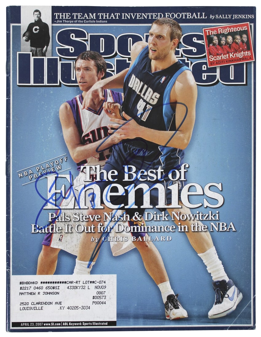 Beckett Authenticated Sports Illustrated Magazine Signed by Dirk Nowitzki and Steve Nash (1 of 6)
