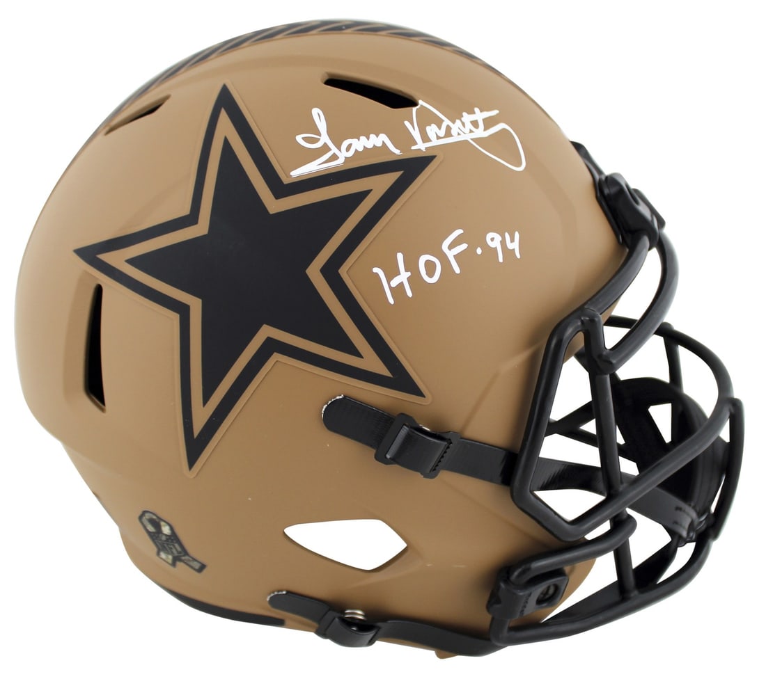 Tony Dorsett signed Dallas Cowboys STS II Speed replica helmet BAS witnessed (1 of 3)