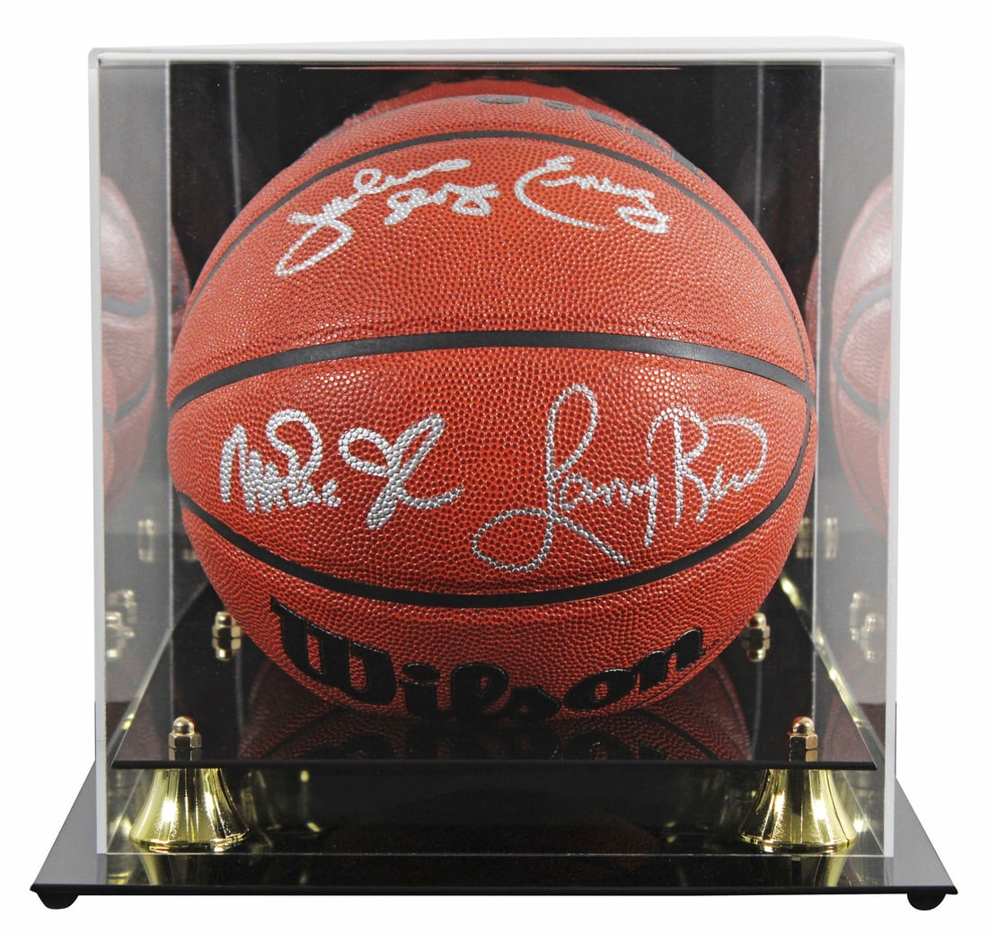 Wilson Basketball Signed by Magic Johnson Larry Bird Dr J with Beckett Authentication Case (1 of 5)