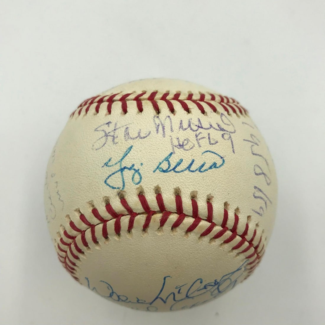 Official NL Baseball Signed by Multiple MVPs with JSA COA: Official NL Baseball Signed by Multiple MVPs with JSA COA This is an original Official National League Baseball, multi-signed by several renowned Baseball-MLB MVPs, including Hank Aaron, Ernie Banks, 