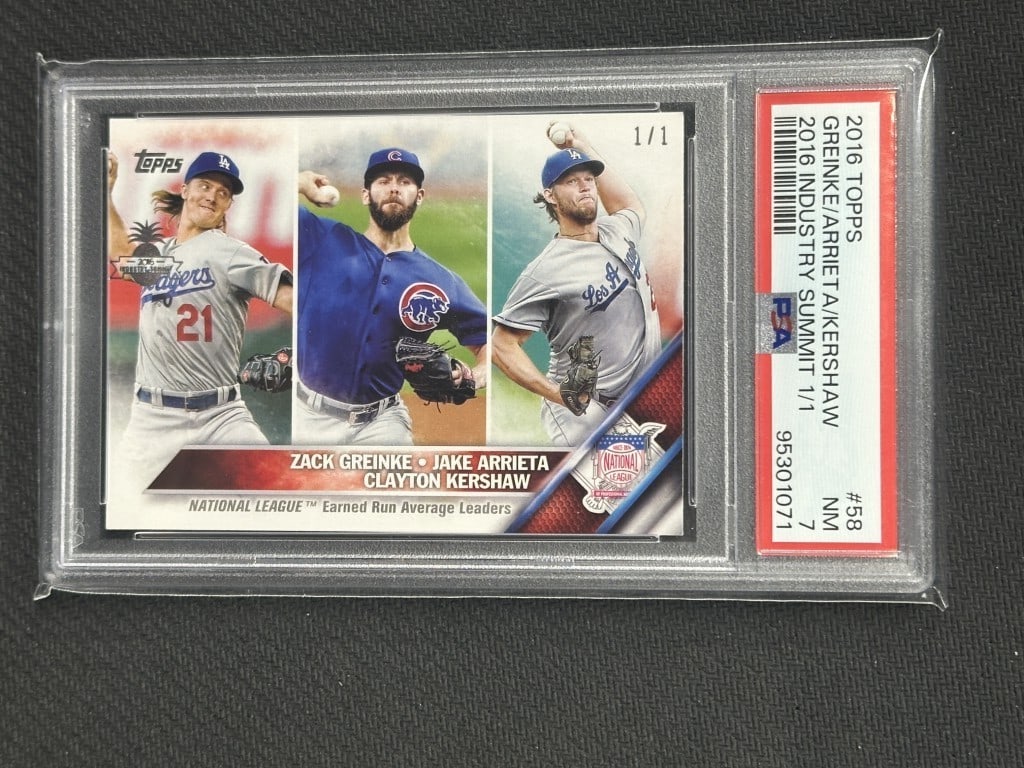 Clayton Kershaw 2016 Topps #58 PSA 7 Baseball Card: Clayton Kershaw 2016 Topps #58 PSA 7 Baseball Card This is a 2016 Topps Clayton Kershaw baseball card, featuring card number 58. Graded by the Professional Sports Authenticator (PSA), this card holds 