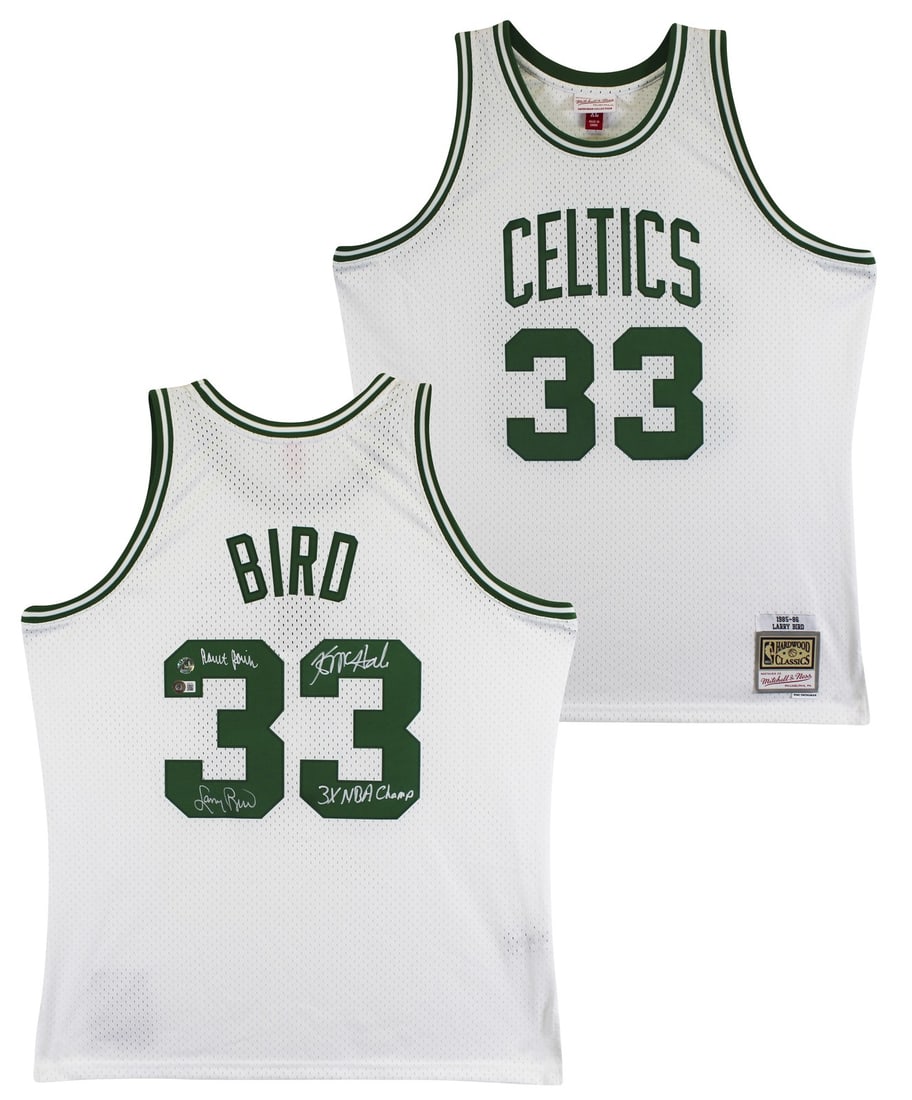 Beckett Witnessed Boston Celtics Bird Parish McHale Signed Jersey (1 of 6)