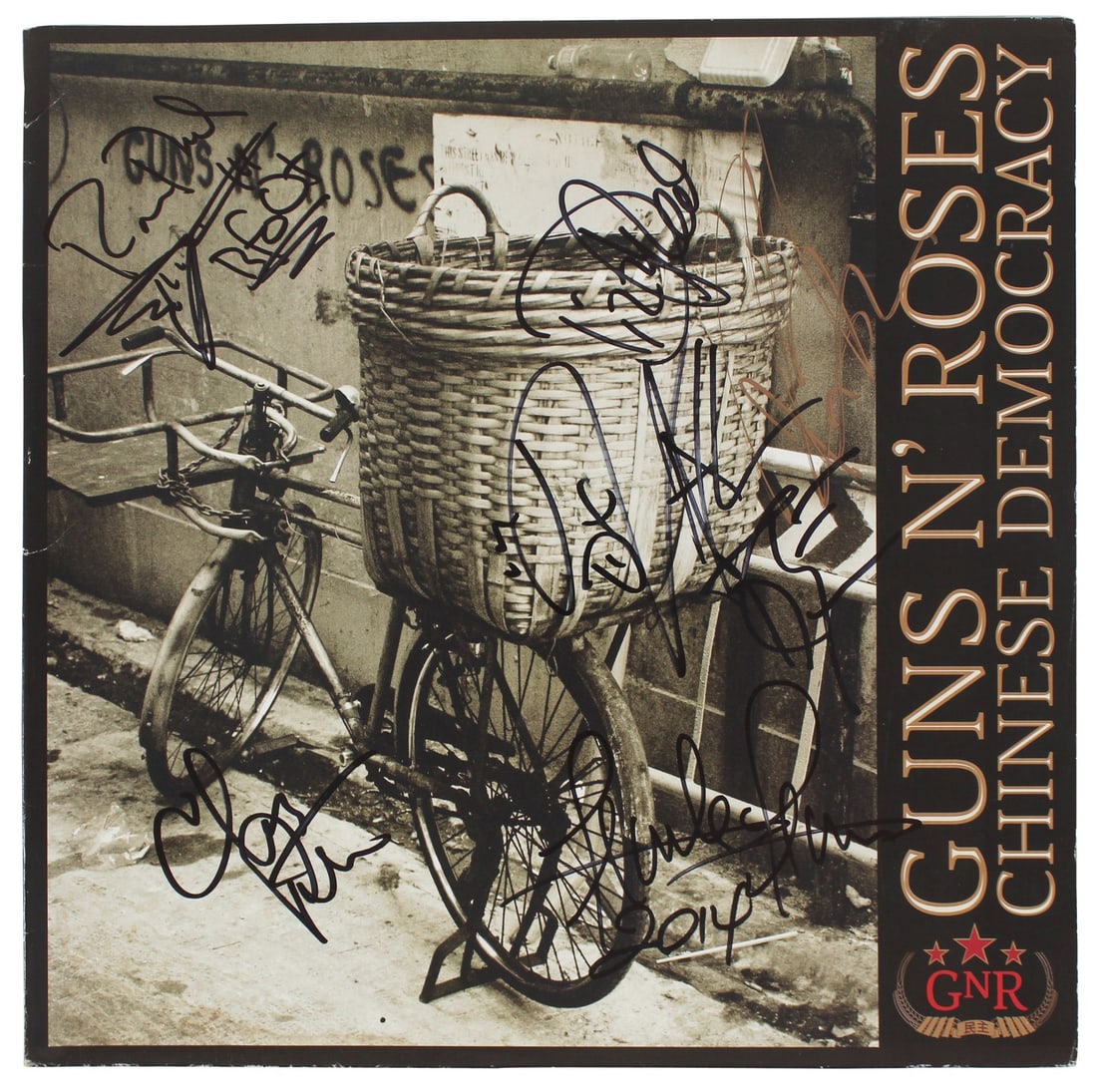 Beckett COA Guns N Roses Chinese Democracy signed album cover (1 of 6)