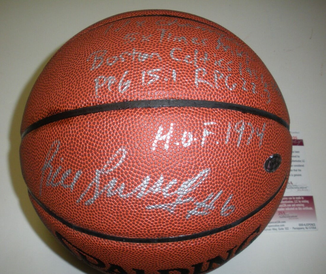 Signed Bill Russell Basketball with JSA COA and Hall of Fame Achievements: Signed Bill Russell Basketball with JSA COA and Hall of Fame Achievements This is an original basketball signed by Bill Russell, legendary Boston Celtics player, 11-time NBA Champion, and Basketball H