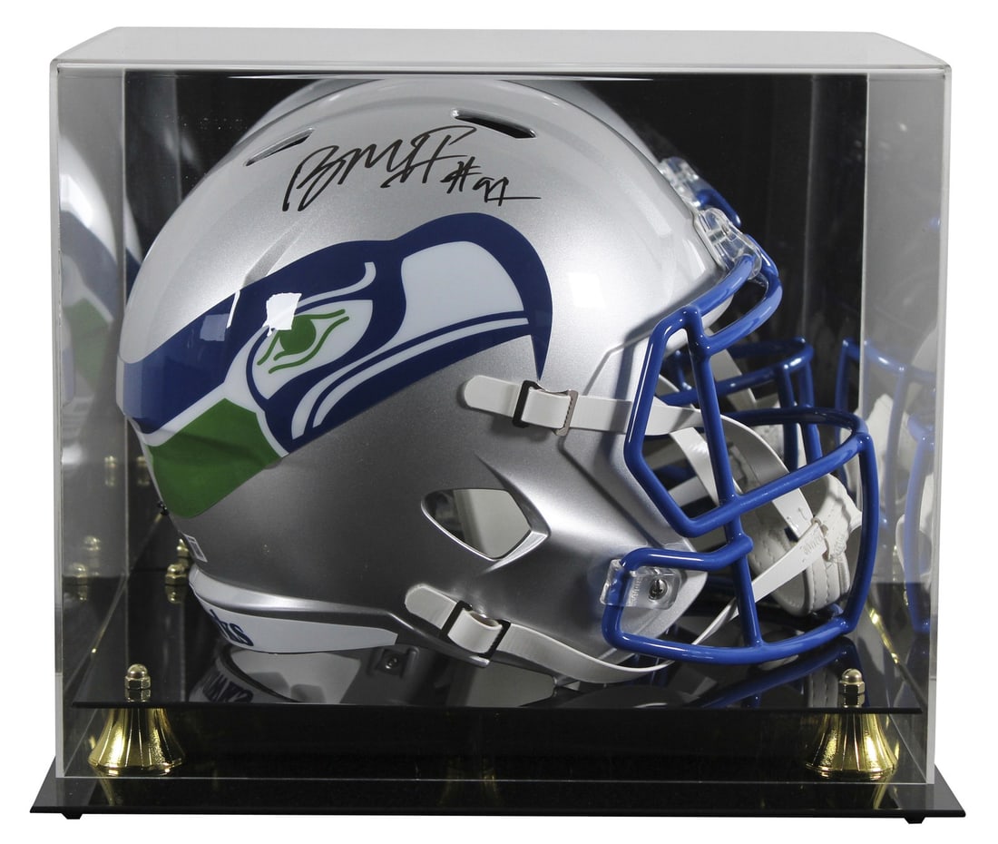 Byron Murphy II autographed Seahawks throwback full size Speed replica helmet case BAS (1 of 4)