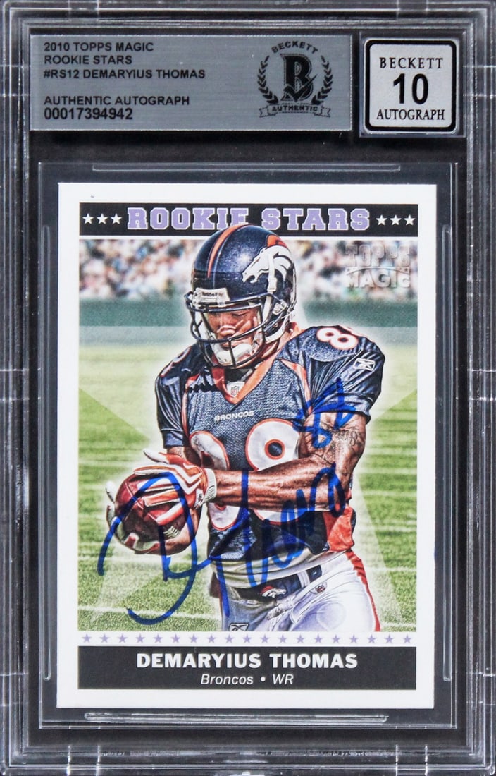 2010 Topps Magic Rookie Stars R312 Demaryius Thomas Auto Card Gem Mint 10 Beckett (1 of 2)