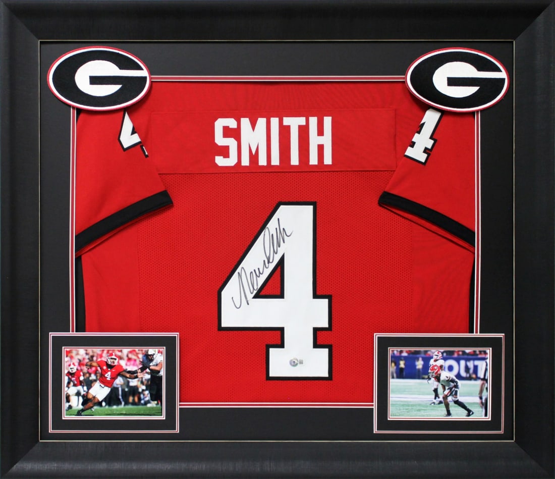 Nolan Smith Signed Red Framed Georgia Bulldogs Jersey Beckett Witnessed (1 of 1)