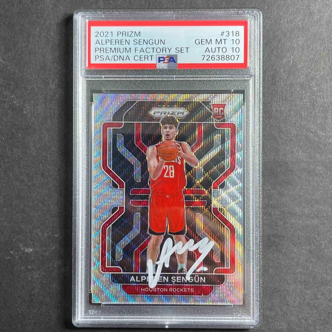 PSA 10 Alperen Sengun Auto Silver Wave Prizm 318 Rockets Card (1 of 2)