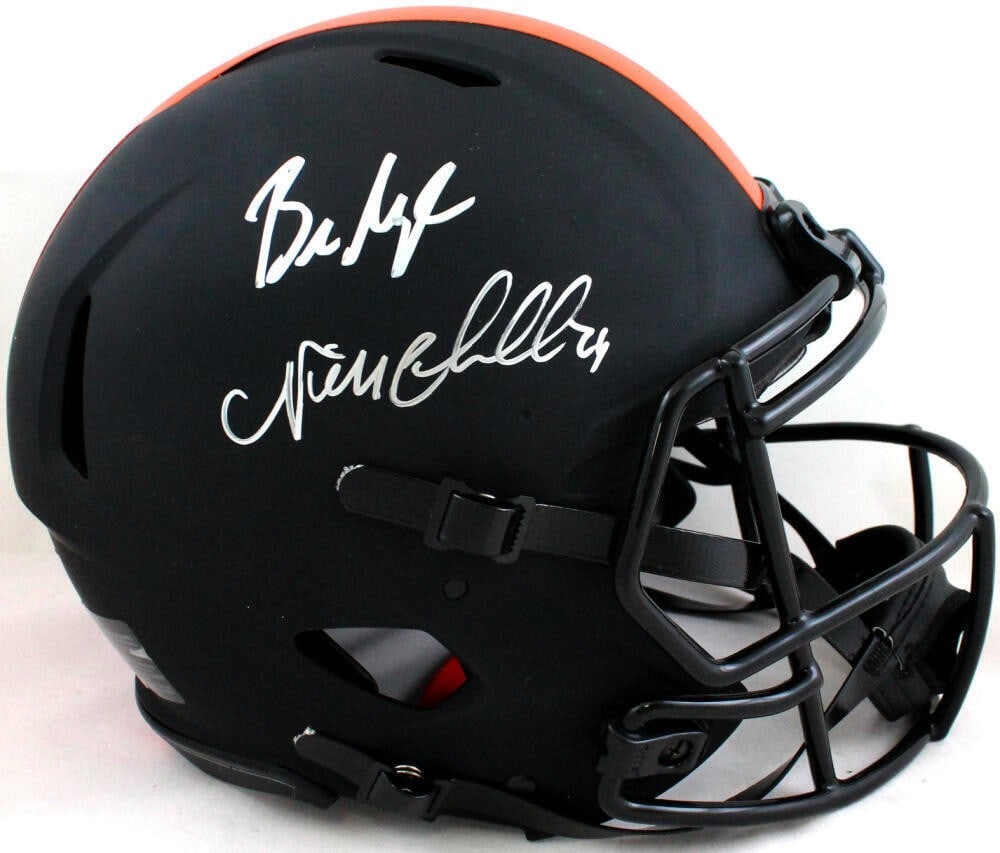 Cleveland Browns Eclipse Helmet Signed by Baker Mayfield and Nick Chubb Beckett (1 of 5)