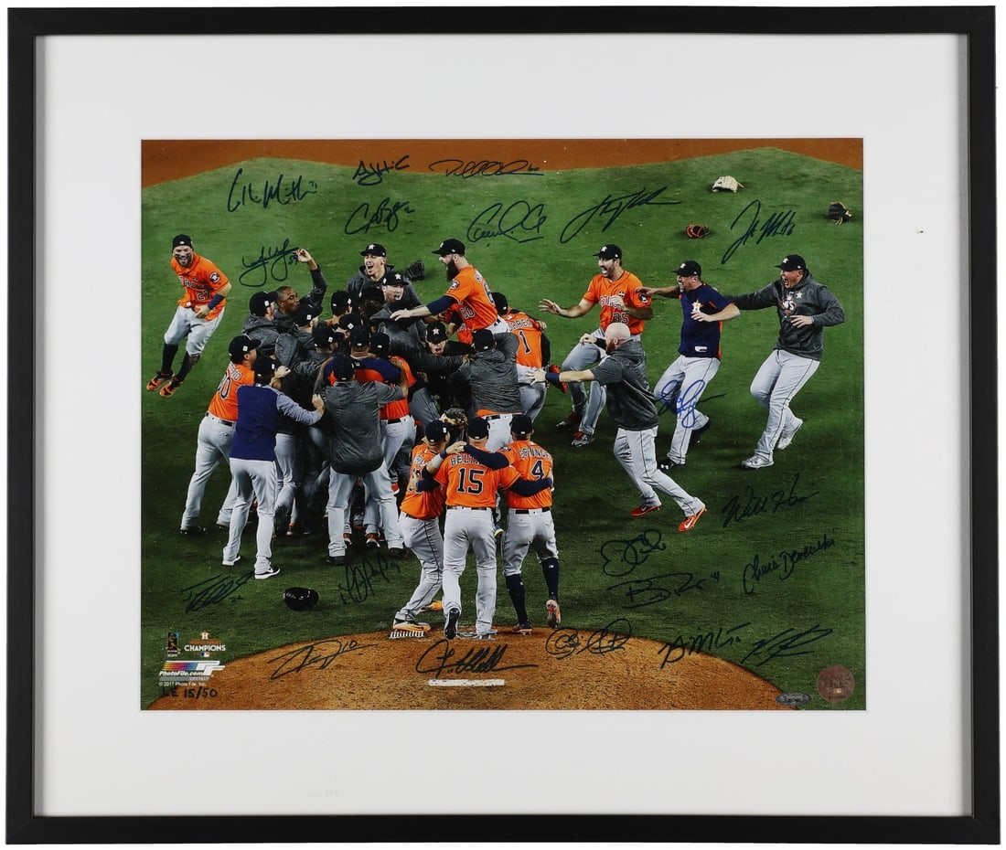 2017 Houston Astros World Series Champs Signed Photo 16x20 with Tristar COA Limited Edition: 2017 Houston Astros World Series Champs Signed Photo 16x20 with Tristar COA Limited Edition Celebrate the Houston Astros' historic 2017 World Series victory with this stunning team-signed 16x20 photog