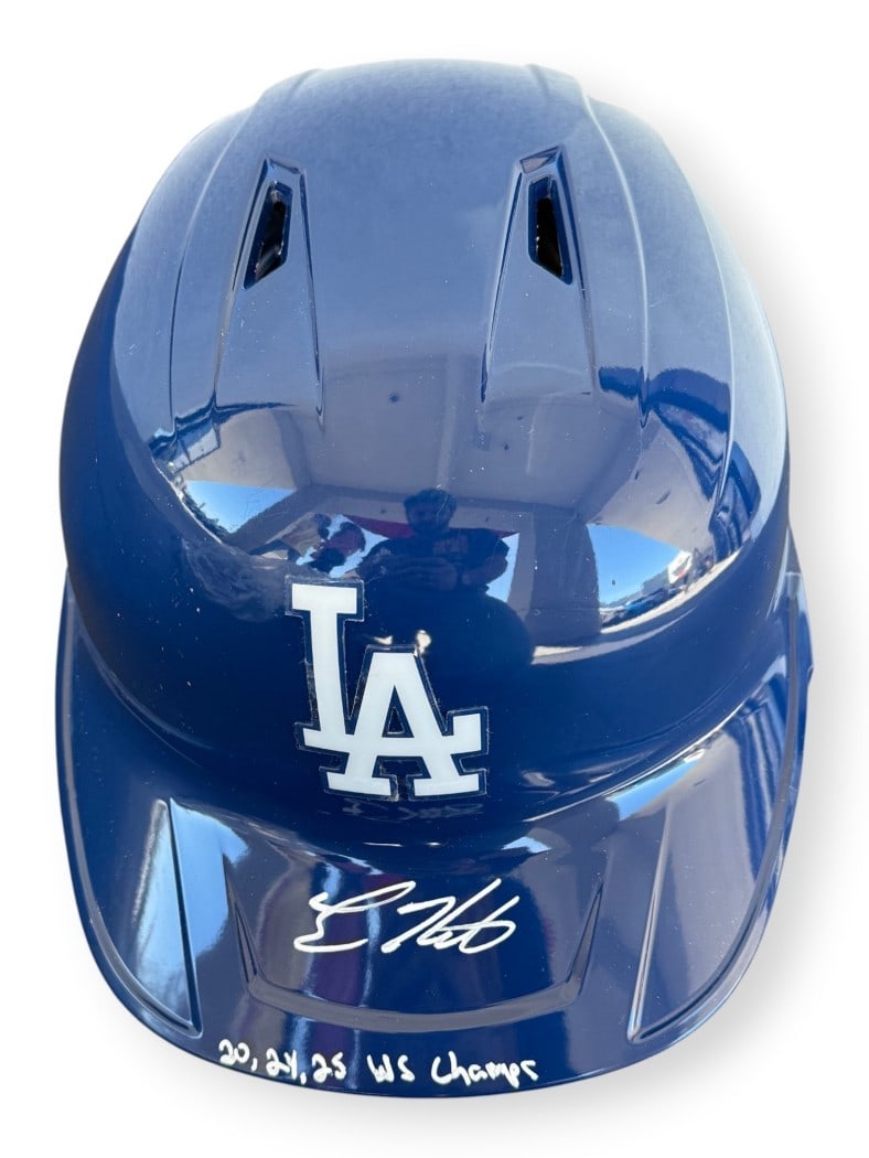 Los Angeles Dodgers Helmet Signed by Kike Hernandez MLB Authenticated (1 of 6)