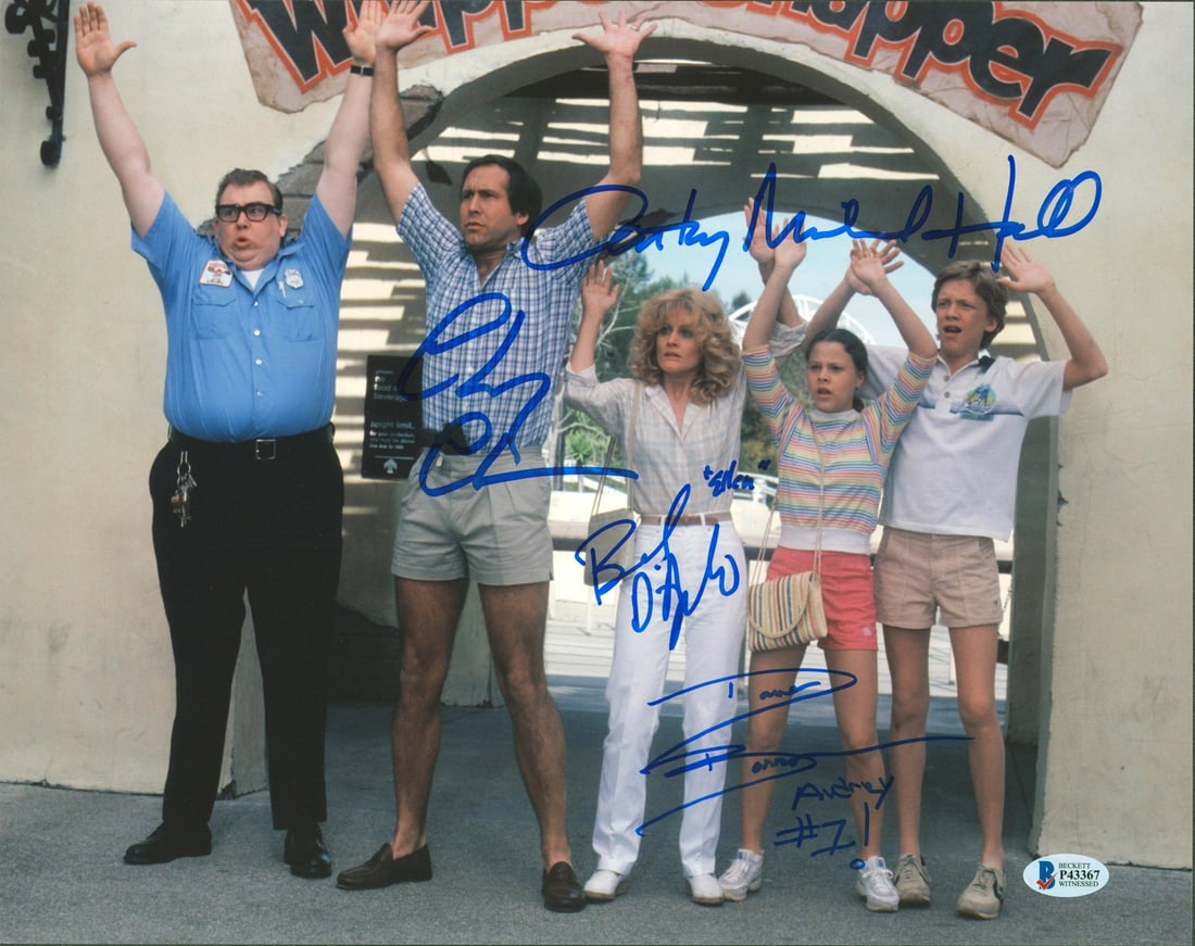 National Lampoon's Vacation Signed 11x14 Photo by Chase D'Angelo Hall Barron BAS Witnessed: National Lampoon's Vacation Signed 11x14 Photo by Chase D'Angelo Hall Barron BAS Witnessed Celebrate the iconic film "National Lampoon's Vacation" with this autographed 11x14 photo. This remarkable pi