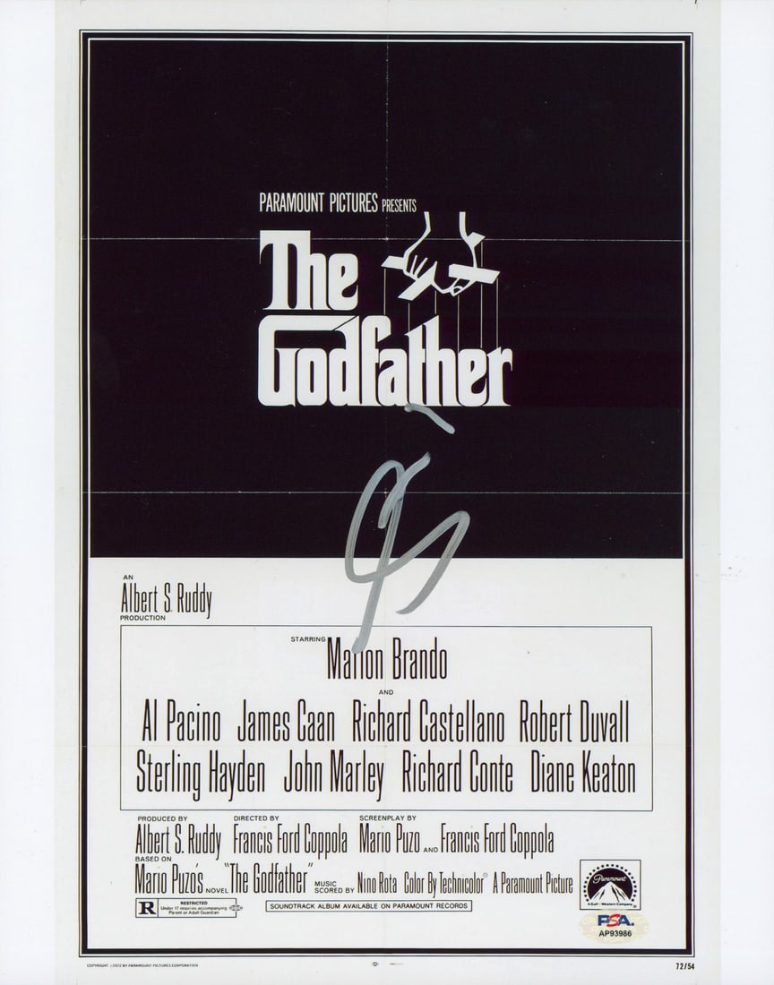 Al Pacino Signed 11x14 Photo From The Godfather With PSA DNA Authentication: Al Pacino Signed 11x14 Photo From The Godfather With PSA DNA Authentication This is an original 11x14 vertical photograph personally signed by Al Pacino, featuring his role in The Godfather. The autog
