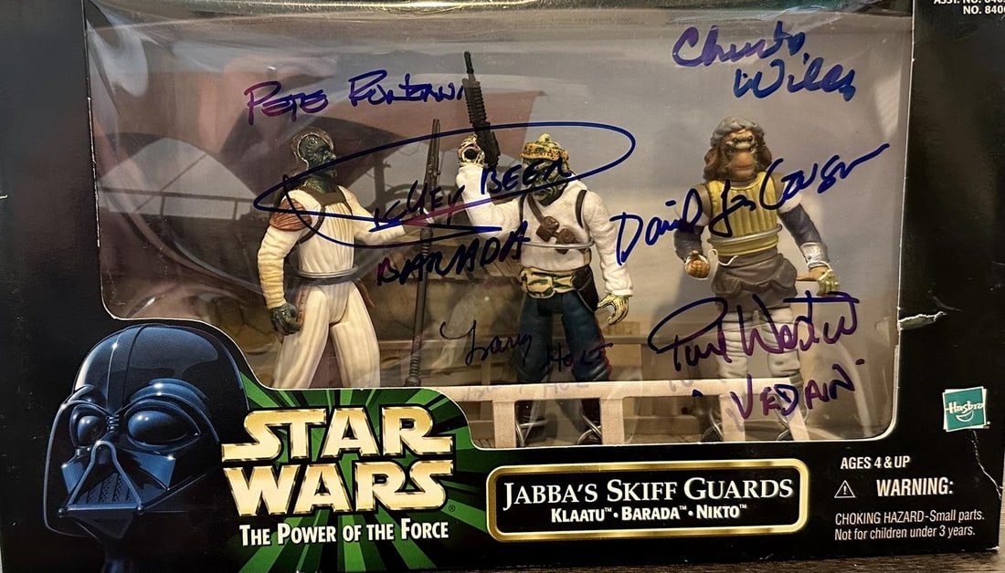 Beckett Authenticated Star Wars Skiff Guards 3 Figure Set Six Signatures (1 of 1)