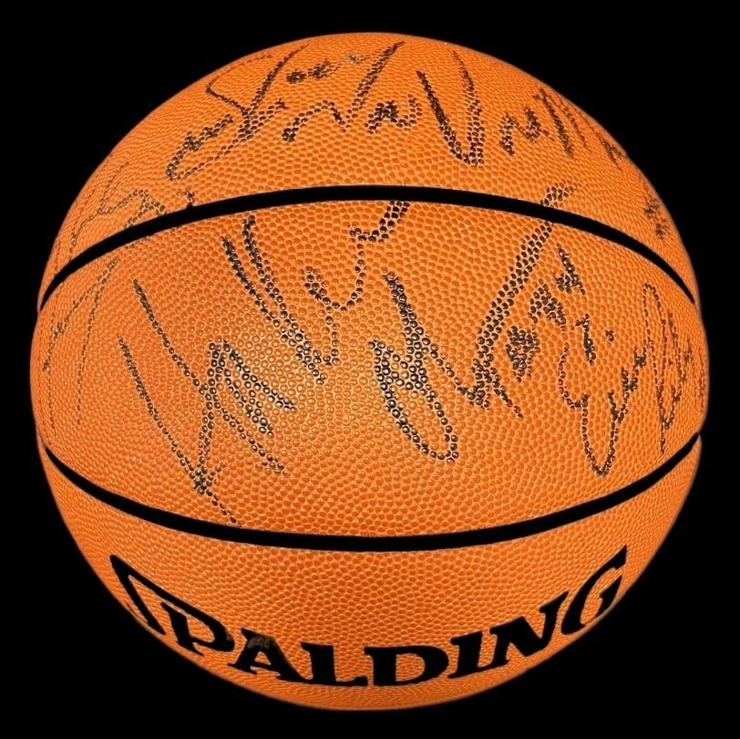 1993-94 Houston Rockets Team Signed Basketball JSA Authenticated: 1993-94 Houston Rockets Team Signed Basketball JSA Authenticated Celebrate NBA history with this 1993-94 Houston Rockets team-signed official game basketball. Featuring the crisp signatures of legenda